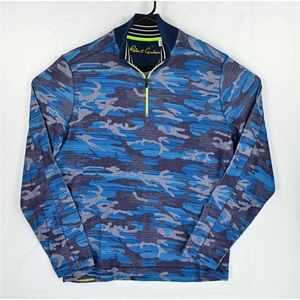 NWT ROBERT GRAHAM Men's Street Circuit Camo 1/4 ZIP Knit PULLOVER